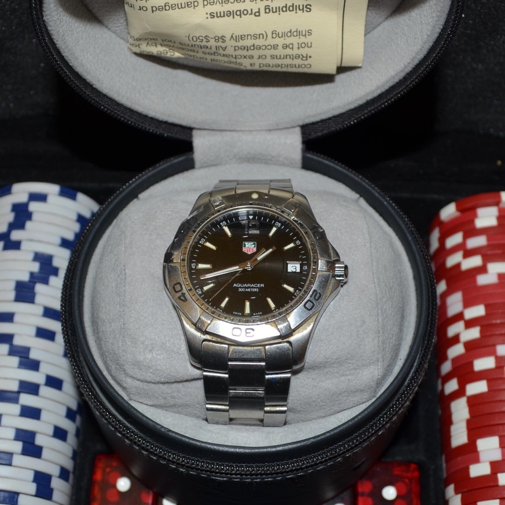 TAG Heuer Aquaracer Black Dial Silver Watch